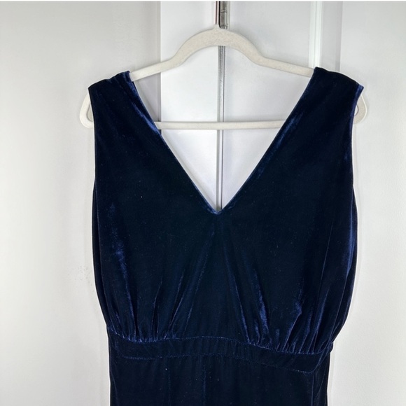 NWT Mod Cloth 18 Blue Angel Velvet Evening Gown- Navy Blue Formal Dress - Picture 7 of 11
